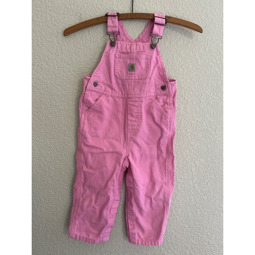 Carhartt Pink Heart Baby Overall’s Size 24m